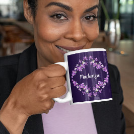 Taza De Café Motif de orquídeas púrpura personalizadas