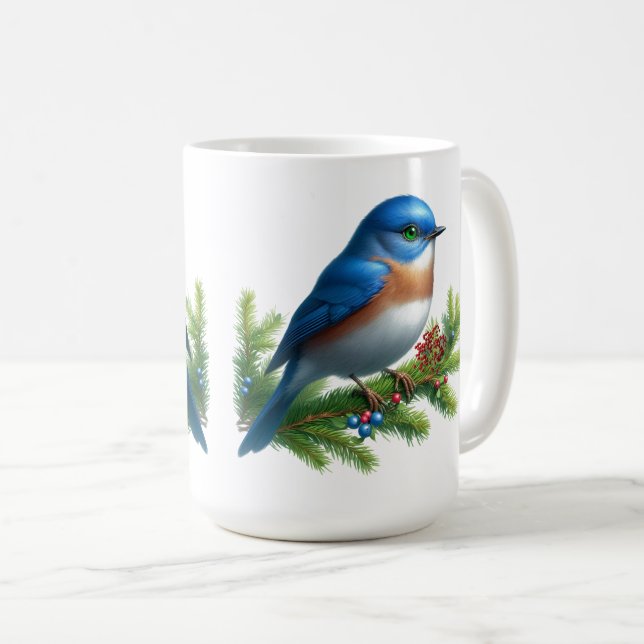 Taza De Café Motif de vacaciones Blue Bird and Berries (Anverso derecho)