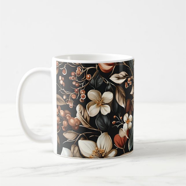 Taza De Café 🌸 Motif floral élégant et intemporel 🌸 (Izquierda)