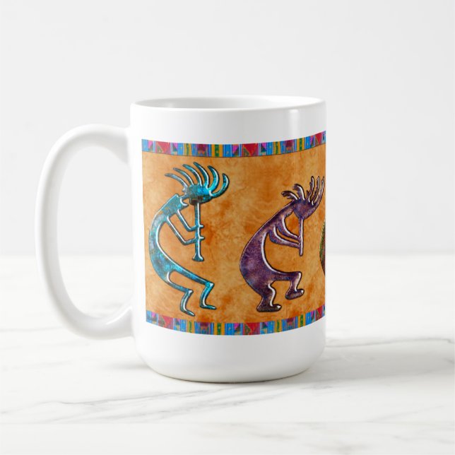Taza De Café Motif nativo americano de Kokopelli 3D (Izquierda)