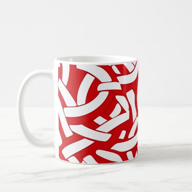 Taza De Café 💫 Motif Spiralé Rouge et Blanc 🎨 (Izquierda)