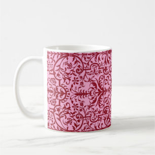 Taza De Café Motif victoriano de color rosa