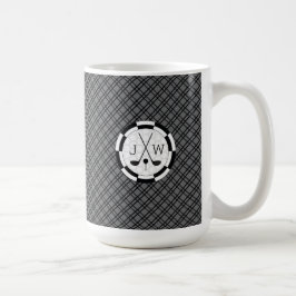 Taza De Café Motif y monograma modernos de equipos de golf