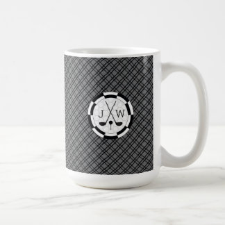 Taza De Café Motif y monograma modernos de equipos de golf