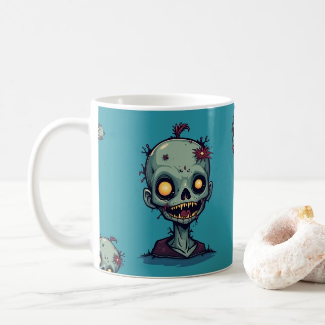 Taza De Café Motif zombie bleu (Con donut)