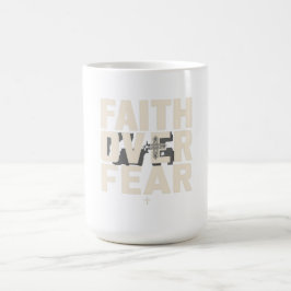 Taza De Café Motivación de Fitness Fe sobre Miedo – Gimnasio Cr