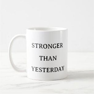 Taza De Café Motivación De Fitness - Más Fuerte Que Ayer Gimnas