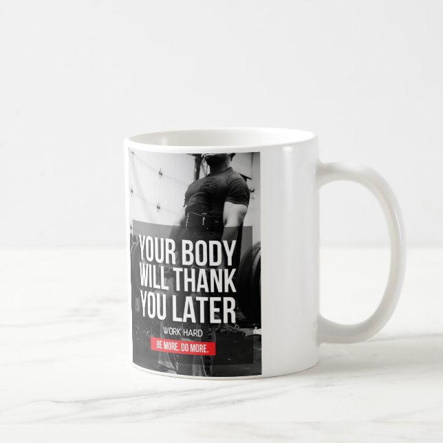 Taza De Café Motivación de gimnasio - Trabajar duro (Derecha)