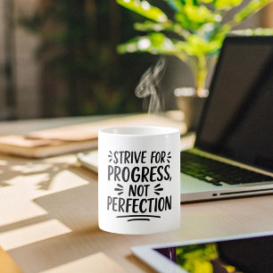 Taza De Café Motivación de la cita blanca negra