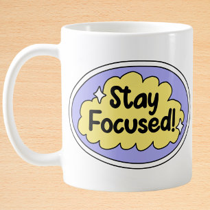 Taza De Café Motivación del púrpura de la nube amarilla centrad