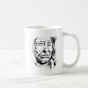 Taza De Café Motivación del sketch de tinta del jefe indio