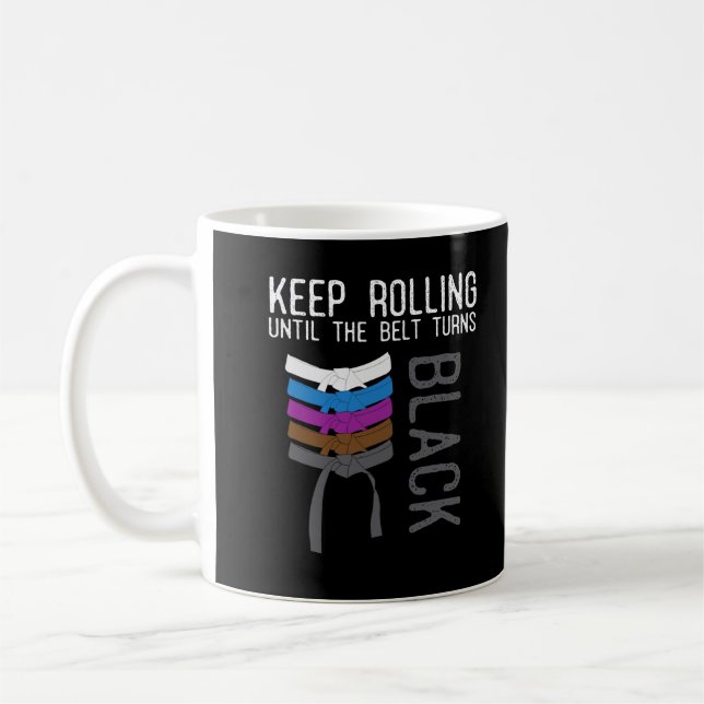 Taza De Café Motivación divertida Jiu Jitsu Black Belt (Izquierda)