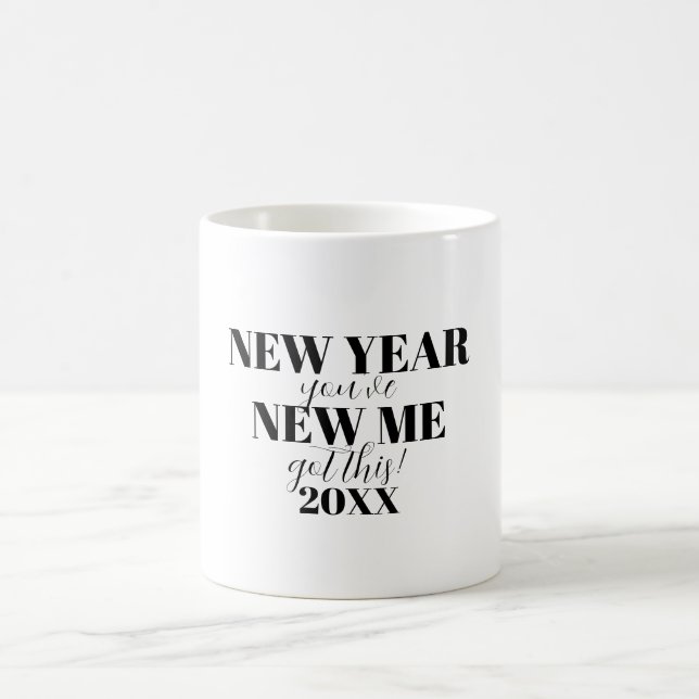 Taza De Café Motivación Inspiradora de resolución de Año Nuevo (Centro)