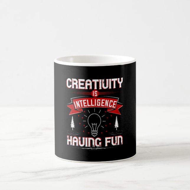 Taza De Café Motivación - La creatividad es inteligencia (Centro)