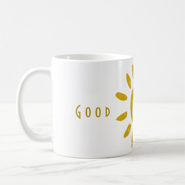 Taza De Café Motivación para la vida buenas vibraciones (Izquierda)