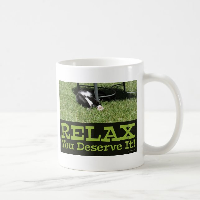 Taza De Café Motivación Relax Cat Me Time Diversión Diseño (Derecha)