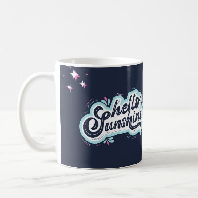 Taza De Café Motivación simple azul y blanco (Izquierda)