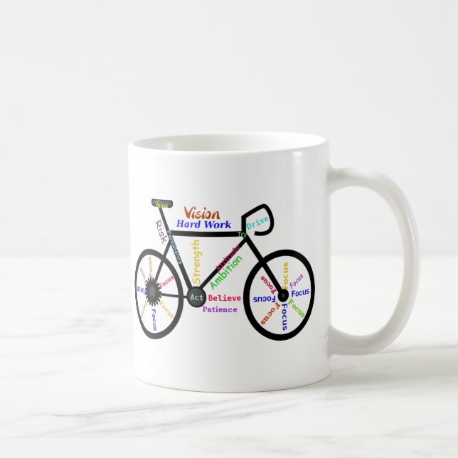 Taza De Café Motivacional Bicicleta, Ciclo, Bicicleta, Palabras (Derecha)