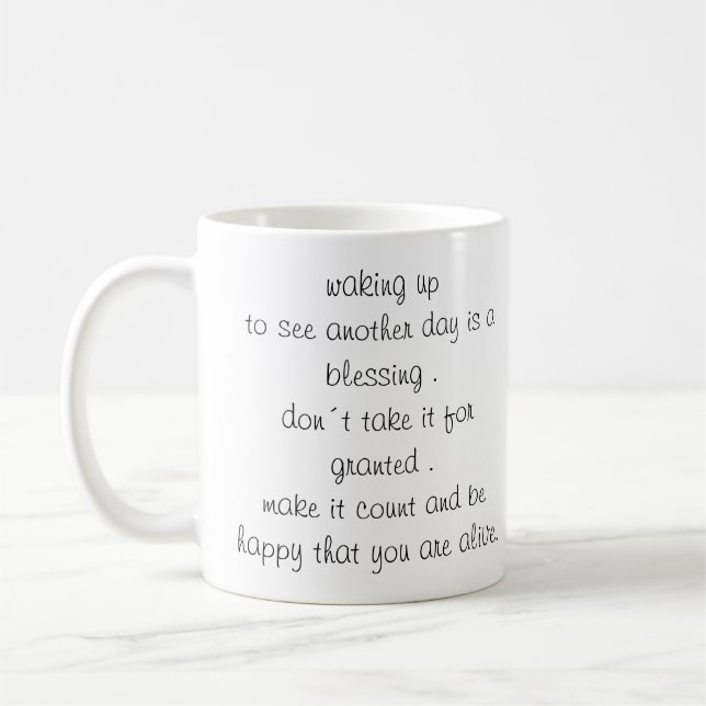 Taza De Café motivaciones de mañana y afirmaciones de gratitud (Izquierda)