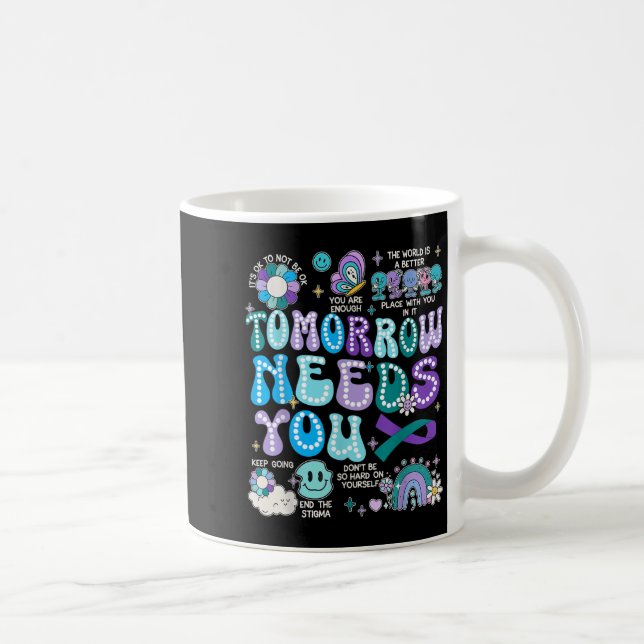 Taza De Café Motivation Ribbon Suicide Prevention Awarenes Wome (Derecha)