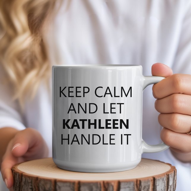 Taza De Café Motivational Custom Name Mug for Women or Men (Personalized “Keep Calm” Name Mug Gift for Her or him, Funny Personalized Quote Mug for Women)