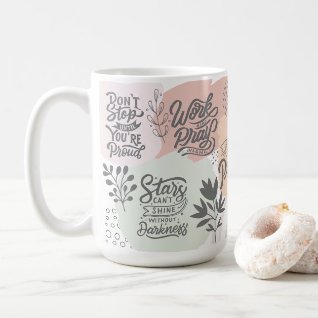 Taza De Café Motivational Daily Reminder Cita Moda Botánica (Con donut)