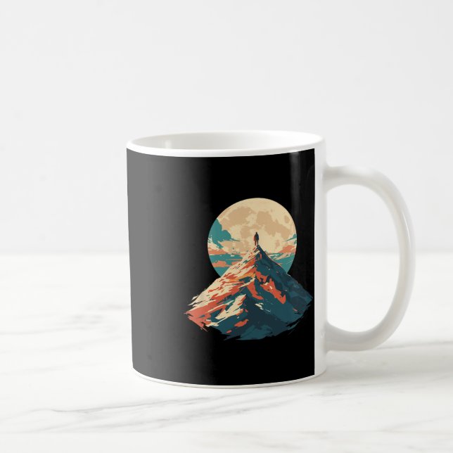 Taza De Café Motivational Mountain Peak Climbing Design - Natur (Derecha)