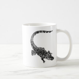 Taza De Café Motivo de Cocodrilo Lagarto Reptil Dientes Animal
