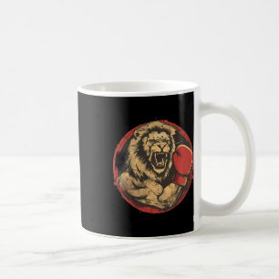 Taza De Café Motivo de retrato de león boxeador Vida silvestre