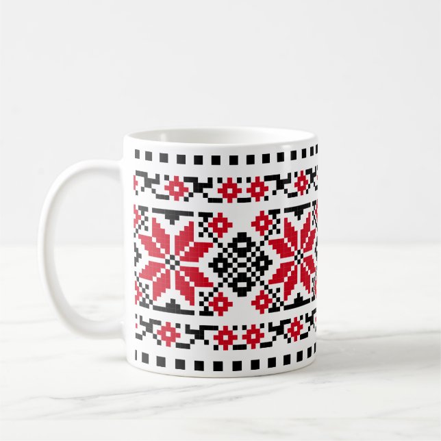 Taza De Café Motivo tradicional rumano "Las estrellas" (Izquierda)