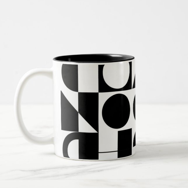 taza de café, motivos geométricos, estilo moderno. (Izquierda)
