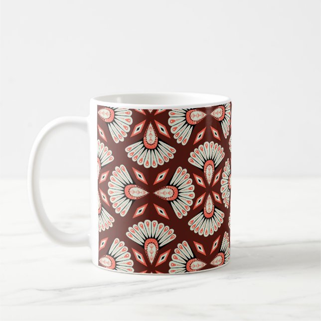 Taza De Café Motivos Geométricos Pequeños: Patrón Textil de Dec (Izquierda)