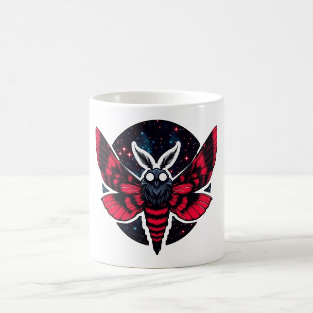Taza De Café Moto cósmico - Mothman del folklore del arte (Centro)