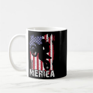 Taza De Café Moto de tierra bandera americana Merica motocross 