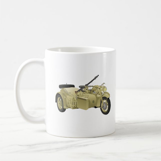 Taza De Café Motocicleta alemana WW2 con sidecar (Izquierda)