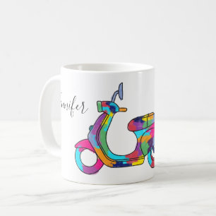 Taza De Café Motocicleta de motor Rainbow personalizada