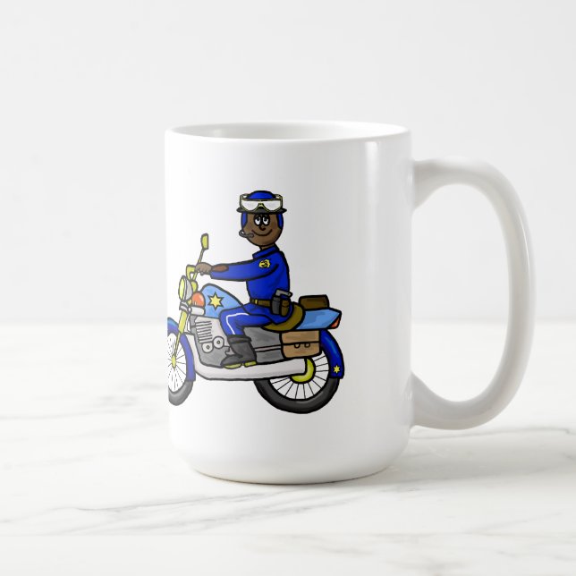 Taza De Café Motocicleta de piel marrón o oscura (Derecha)