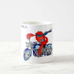 Taza De Café Motocicleta de rey cangrejo del estilo de Alaska