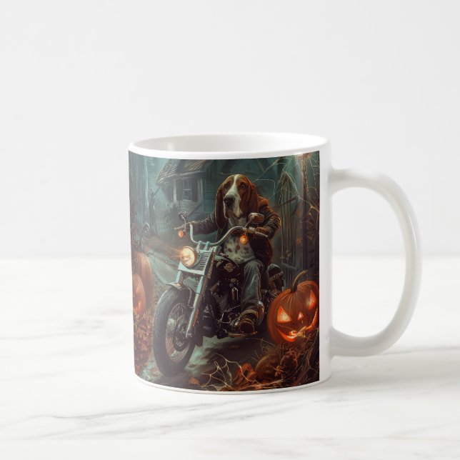 Taza De Café Motocicleta del Hound Basset (Derecha)