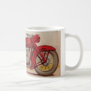 Taza De Café Motocicleta del rojo del vintage