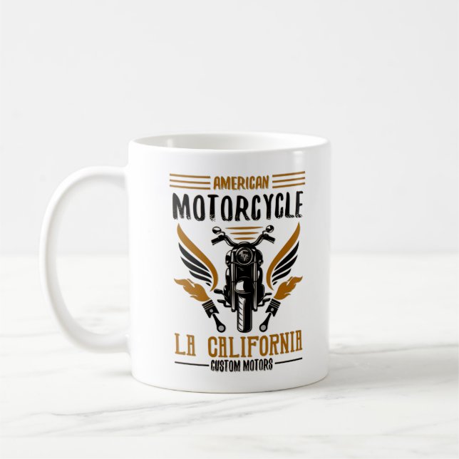 Taza De Café Motocicleta estadounidense LA California Personali (Izquierda)