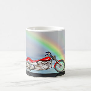 Taza De Café Motocicleta y arco iris