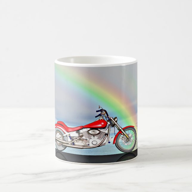 Taza De Café Motocicleta y arco iris (Centro)