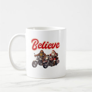 Taza De Café Motocicletas Bigfoot y Santa Riding Coffee Mug