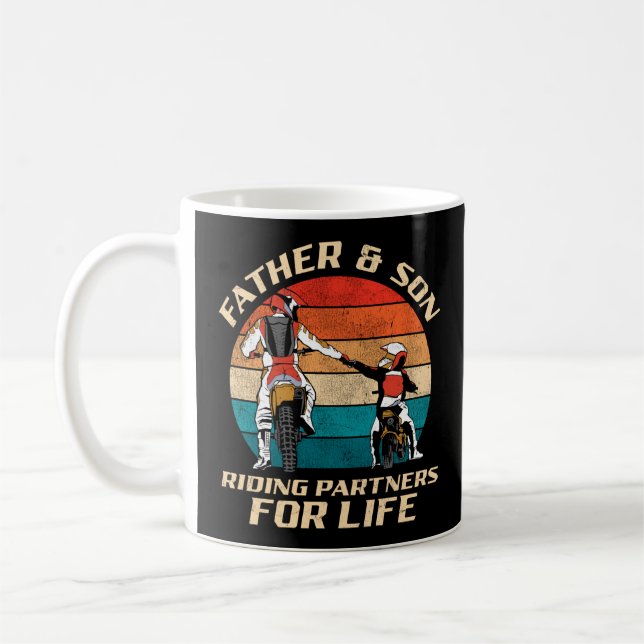 Taza De Café Motocross Dirt Bike Padre & Son Riding Partners (Izquierda)