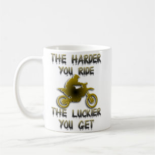 Taza De Café Motocross motocross de Dirt Mug Harder Luckier