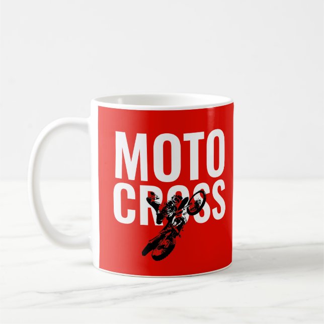Taza De Café Motocross Motorcycle Sport Pop Art (Izquierda)