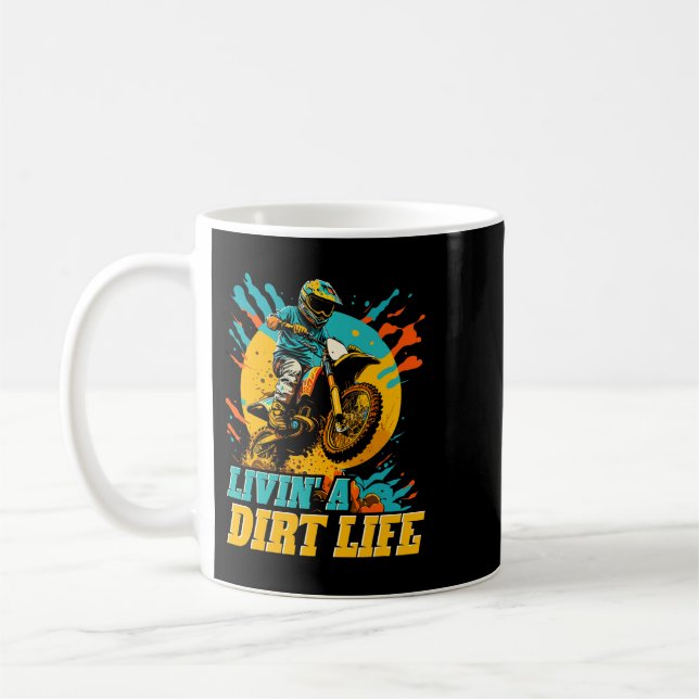 Taza De Café Motocross vive una vida sucia y divertida motocicl (Izquierda)