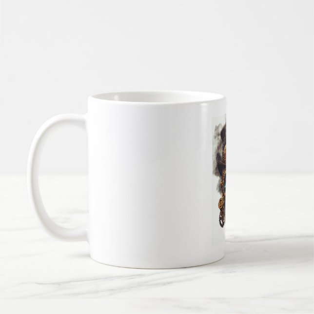 Taza De Café Motor de cráneo Steampunk (Izquierda)