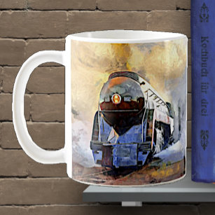 Taza De Café Motor de tren de vapor N&W 611 Locomotora al vapor